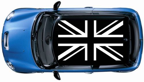 1 Set (4 Stück) Britische Flagge DACH Vinyl Aufkleber Grafik Mini Cooper S JCW Farbe Schwarz