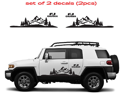 Seitlicher Bergtür Vinyl-Aufkleber-Set für Toyota FJ Cruiser