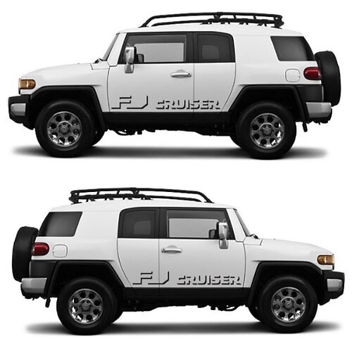 FJ Cruiser Logo Shadow Style Seitentür Vinyl Aufkleber für Toyota FJ Cruiser
