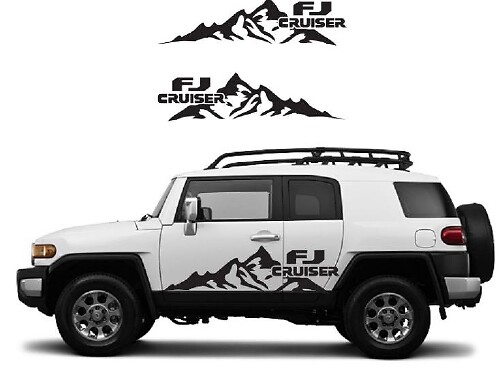 Großes Bergtür-Vinyl-Aufkleber-Set für Toyota FJ Cruiser