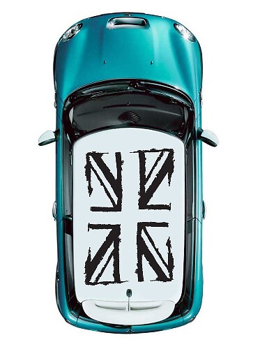 Grunge-Stil Britisches Flaggen-Dach Vinyl-Aufkleber-Set für MINI Cooper