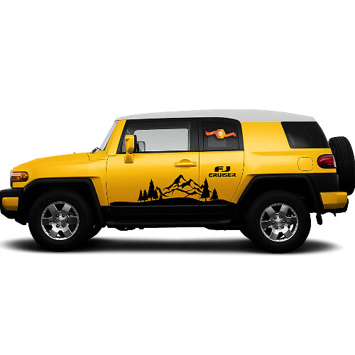 Mountain- & Bäume-Türseiten-Vinyl-Aufkleber-Kit für Toyota FJ Cruiser