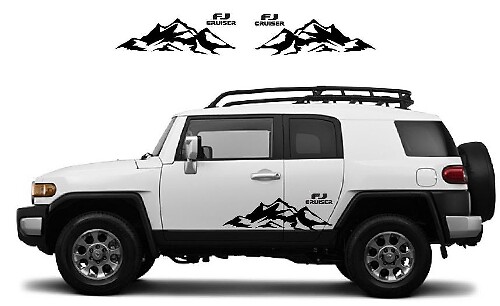 Bergkette Türseiten-Vinylaufkleber-Set für Toyota FJ Cruiser