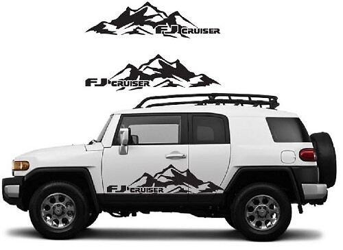 Mountain Range & FJ Logo Seiten-Vinyl-Aufkleber-Kit für Toyota FJ Cruiser