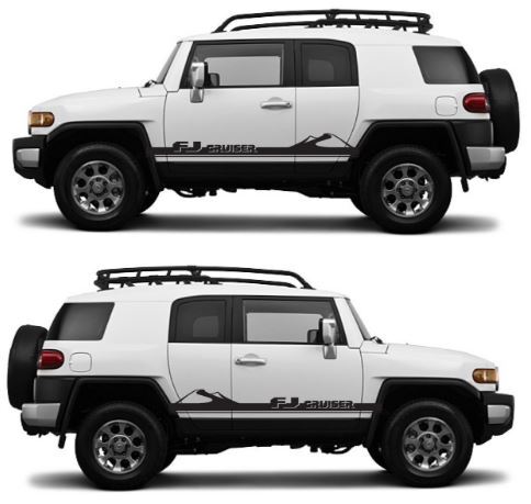 Berge Stil Türseiten-Streifen Vinyl-Aufkleber-Set für Toyota FJ Cruiser