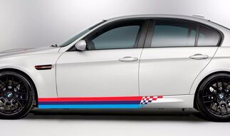 BMW M Farben karierte Streifen SIDE Door M3 M5 M6 e92 e46 e Vinyl Aufkleber Aufkleber
