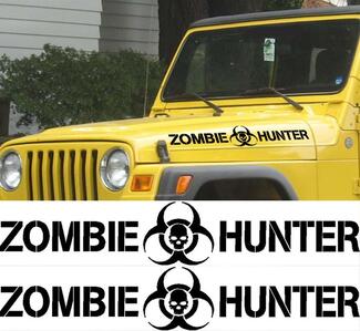 Set Zombie Hunter Aufkleber für Wrangler Rubicon Sahara Tj Motorhaubenaufkleber Jeep 2