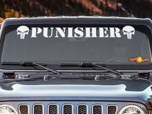 Punisher-Schädel Windschutzscheiben-Banner Vinyl-Aufkleber für Jeep Wrangler_2