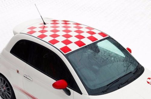 Schachbrett-Dachquadrate Vinyl-Aufkleber für Fiat 500 Abarth