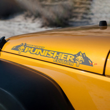 Punisher Edition Schriftzug Motorhauben Vinylaufkleber für Jeep Wrangler_2