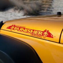 Punisher Edition Schriftzug Motorhauben Vinylaufkleber für Jeep Wrangler_3