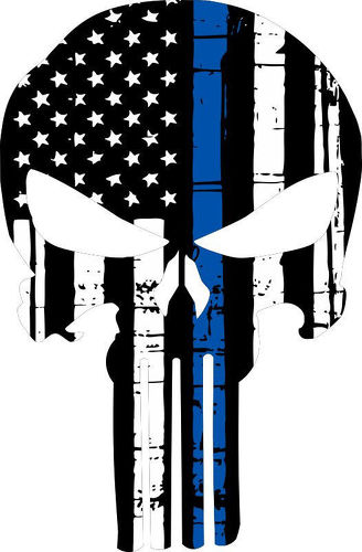 Punisher Skull American Flag Police Blue Line Aufkleber -