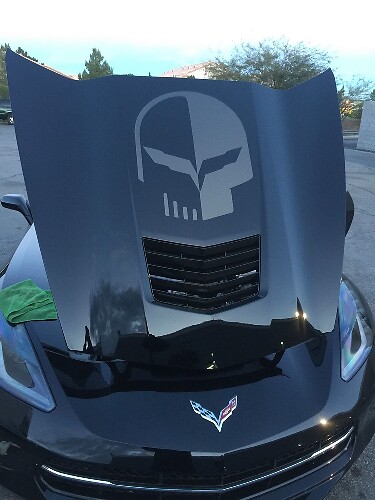 Jake Skull Motorhauben-Vinylaufkleber für Chevrolet Corvette