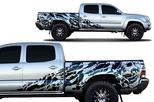 Toyota Tacoma 2005–2018 Long Bed Custom Half Side Sticker Aufkleber Truck Wrap – NIGHTMARE
