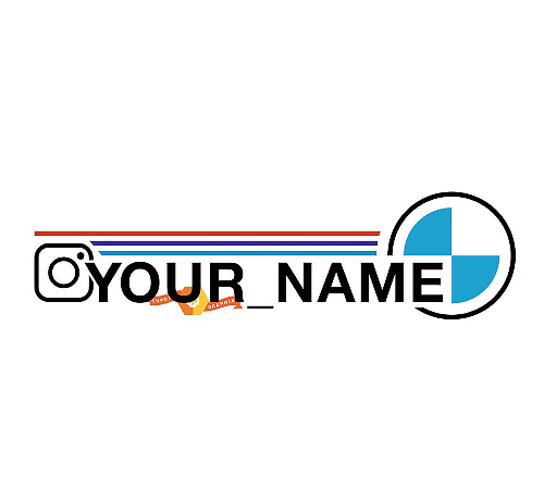Benutzerdefinierter Instagram-Benutzername BMW-Stil Vinyl-Aufkleber-Set