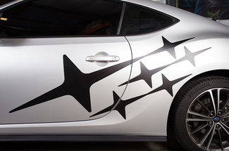 Subaru BRZ matt – glänzend Subaru Stars Vinyl-Grafikaufkleber 2013–2020