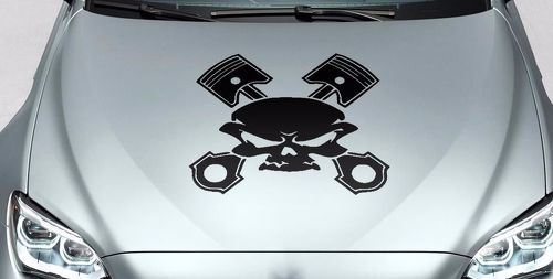 Totenkopf Piston Crossbones Motorhaube Vinyl Aufkleber Aufkleber für Auto Track Wrangler FJ etc