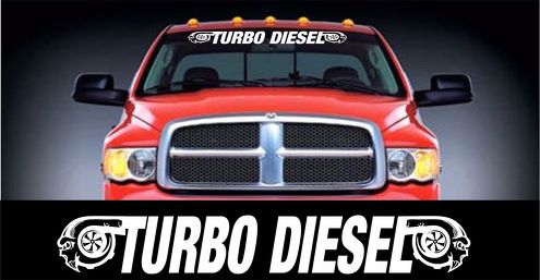 Windschutzscheiben-Banner-Aufkleber im Turbo-Diesel-Stil, 5 x 48