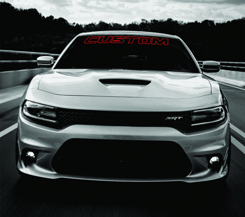 Benutzerdefiniertes Textumriss-Banner Windschutzscheiben Vinyl-Aufkleber für Dodge Charger 2011-2017