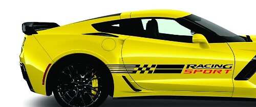 Racing Sport Seitenstreifen Vinyl-Aufkleberset für Chevy Corvette