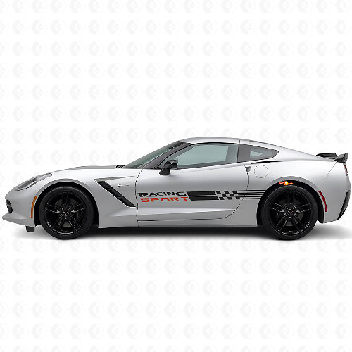 Racing Sport Seitenstreifen Vinyl Aufkleber Set für Chevy Corvette