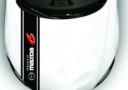 Powered by Mazda Motorhauben-Streifen Aufkleber für Mazda 6 2009-2017