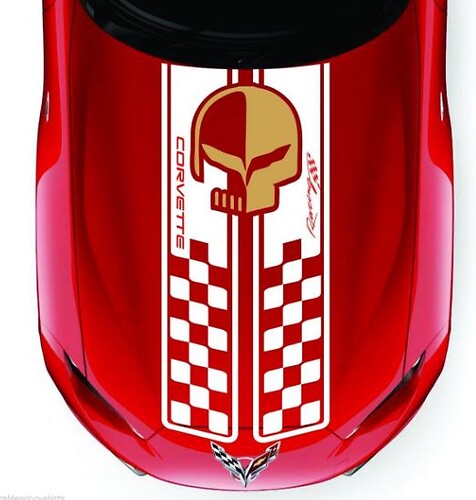 Racing-Schachbrett-Streifen Motorhauben-Vinylaufkleber für Chevy Corvette C3-7 ZO6 ZR1 Stingray