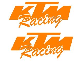 2 Aufkleber KTM Racing ORANGE Moto MX 50 65 125 250 350 450 300 SX XC SXF