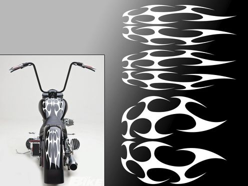 Universal Motorrad Flame Set Gas Tank & Fender Aufkleber Harley (FFS01)