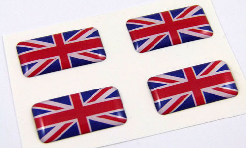 Mini-Aufkleber für Großbritannien, gewölbt, 4 Embleme, Aufkleber für britische Autos, Fahrräder und Boote