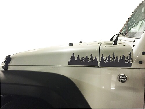 Jeep Wrangler Pine Tree Hood Vinyl-Aufkleber Full Set Aufkleber JK, Farbe auswählen