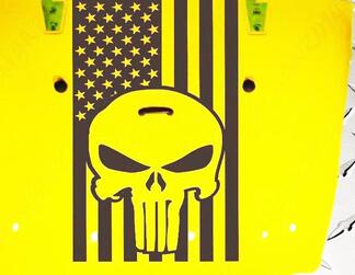 Jeep Wrangler Amerikanische Flagge Punisher Vinyl Motorhaube Aufkleber LJ TJ JKU JK