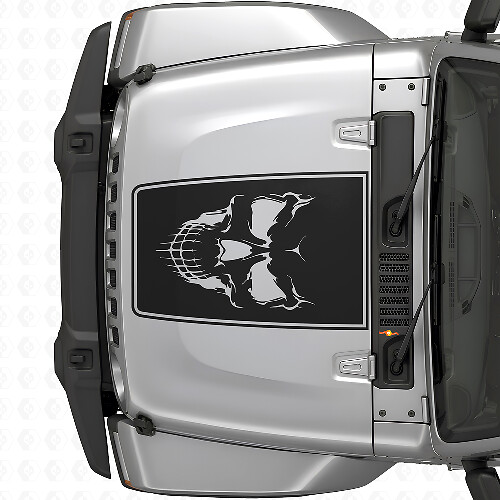 Evil Skull Motorhauben-Blackout-Vinylaufkleber für Jeep Wrangler