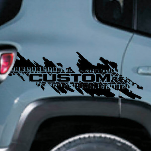 CUSTOM Tire Track Splash Hinterer Kotflügel Vinylaufkleber für Jeep Renegade