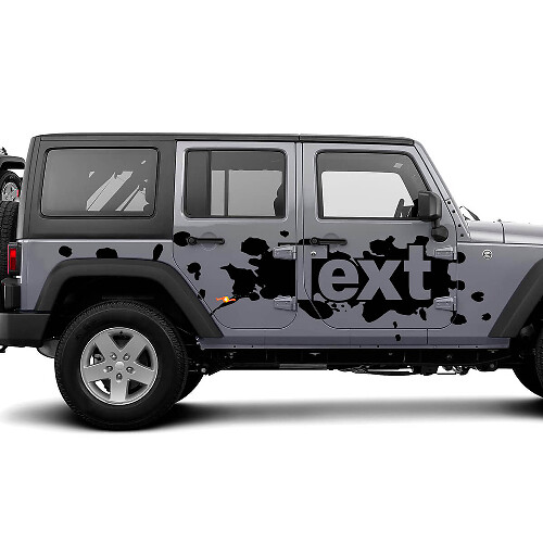 Lackspritzer mit kundenspezifischem Text Seitlicher Vinylaufkleber für Jeep Wrangler