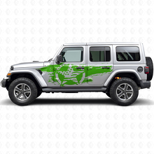 Abgenutztes USA-Flaggenstern-Seiten-Vinylaufkleber-Set für Jeep Wrangler_3