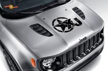 XJ-Sternhaubenaufkleber im Distressed-Stil, passend für Jeep XJ Cherokee, hergestellt in den USA
 2