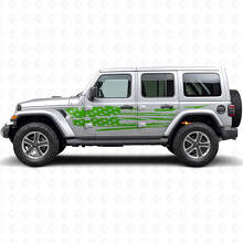 Abgenutztes amerikanisches Flaggen-Seiten-Vinyl-Aufkleberset für Jeep Wrangler_3