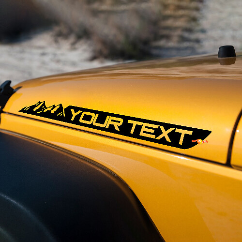 Mountain Style mit benutzerdefiniertem Text Motorhauben-Vinylaufkleber für Jeep Wrangler