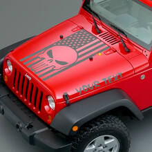 Punisher Skulls & USA Flag Hauben Vinyl-Aufkleber für Jeep Wrangler_2
