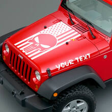 Punisher Skulls & USA Flag Hauben Vinyl-Aufkleber für Jeep Wrangler_3