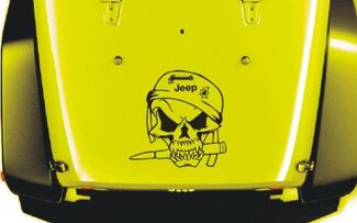 Jeep Wrangler Military Soldier Skull Vinyl-Motorhaubenaufkleber TJ LJ JK 23 x 23