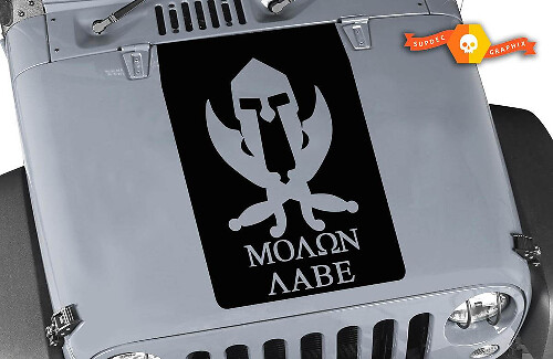 Molon Labe Spartan Motorhauben-Aufkleber für Jeep Wrangler