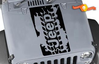 Jeep Wrangler Blackout Reifenprofil Schlammspritzer Vinyl Motorhaubenaufkleber JK JKU LJ TJ