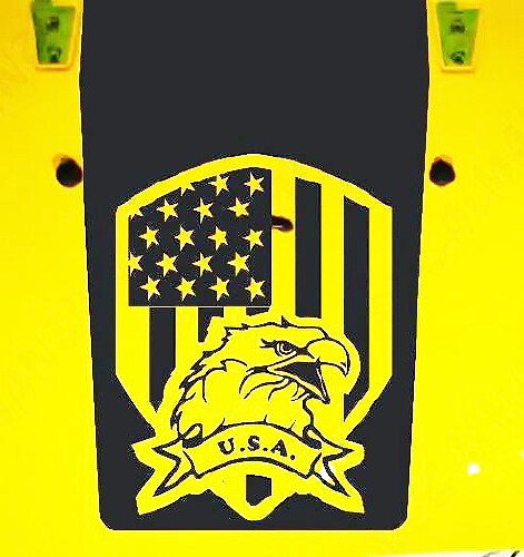 Amerikanische Flagge Adler Blackout Motorhauben-Vinylaufkleber für Jeep Wrangler