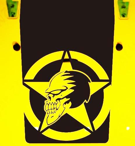 Militär Totenkopf Stern Motorhauben Vinyl-Aufkleber für Jeep Wrangler
