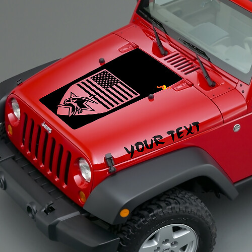 Jeep Wrangler Blackout American Badge 3-teiliges Set Vinyl-Motorhaubenaufkleber Aufkleber JK JKU LJ TJ
