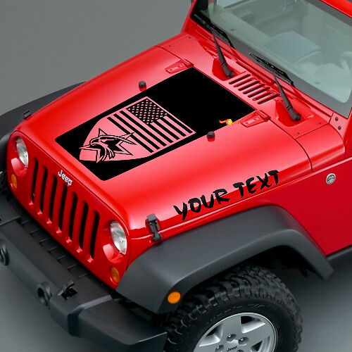 Amerikanische Emblem-Motorhauben-Vinylaufkleber für Jeep Wrangler JK JKU LJ TJ