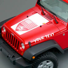American Badge & Custom Text Hauben Vinylaufkleber-Set für Jeep Wrangler_2