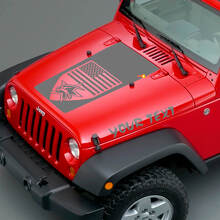 American Badge & Custom Text Hauben Vinylaufkleber-Set für Jeep Wrangler_3